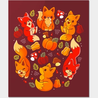 Foxes Autumn Posters and Art